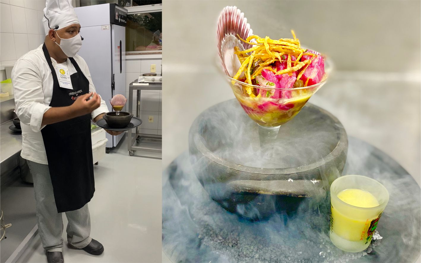 Figura 01 - Paulo Henrique da Silva, estudante
              do curso Técnico em Cozinha EJA, vencedor do Prêmio Dólmã de Gastronomia 2022,
              na categoria regional/Goiás.