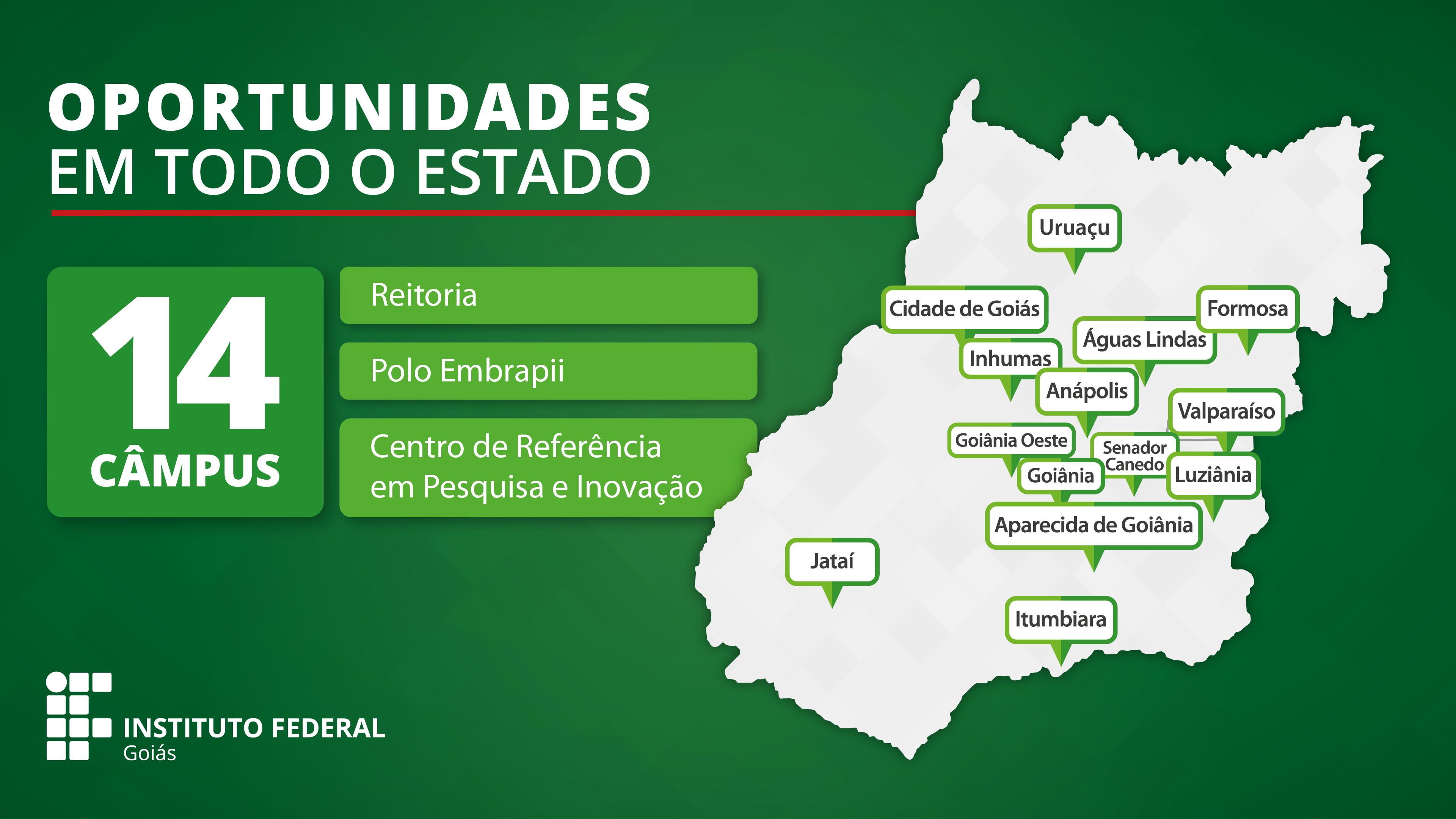 Figura 01 - Mapa dos Câmpus do IFG.